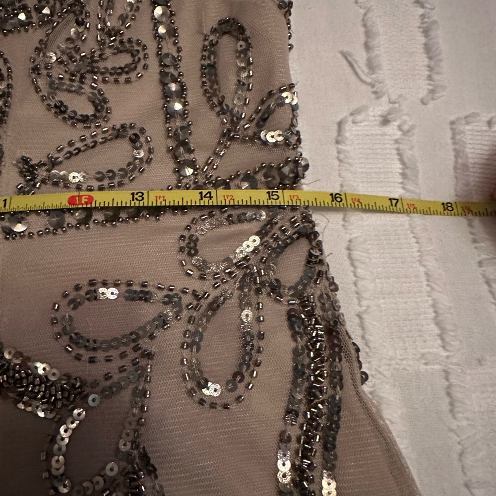 Adrianna Papell Silver Embellished Midi Dress - Picture 16 of 16
